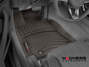 Maserati Quattroporte Floor Liners - WeatherTech - Cocoa - Front - 2 Grommet Style